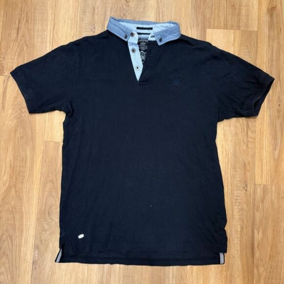 Kensington Eastside Men’s Polo Shirt | Striped Collar | Embroidered Logo Preppy - Picture 1 of 5